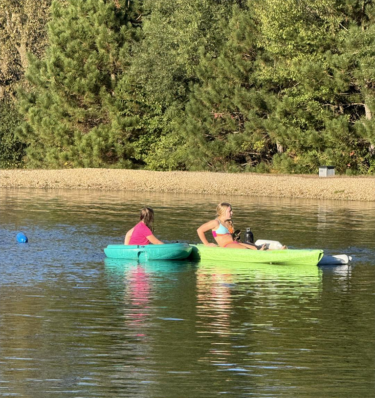 kids floating at Whiskey Creek Family RV Park