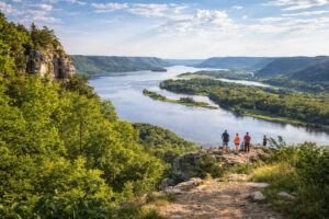 Mississippi River overlook view from Perrot State Park near Trempealeau Wisconsin